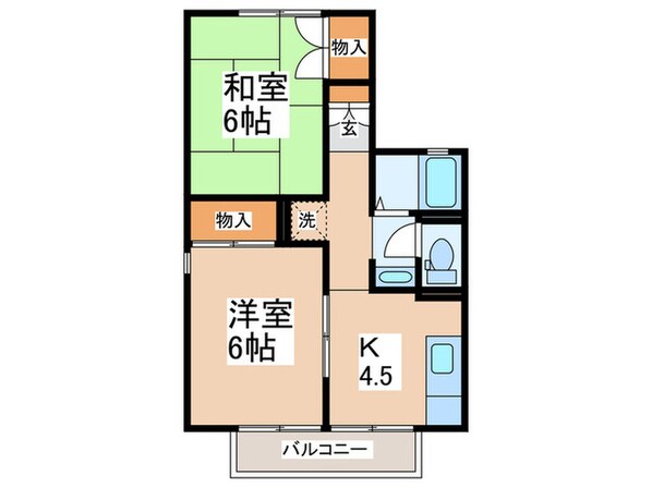 カーサアグアB棟の物件間取画像